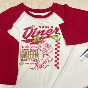 Torrid Red and White Long Sleeve Tee